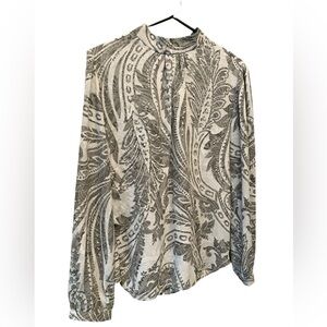 Cato Paisley Long Sleeve High Neck Blouse XL‎